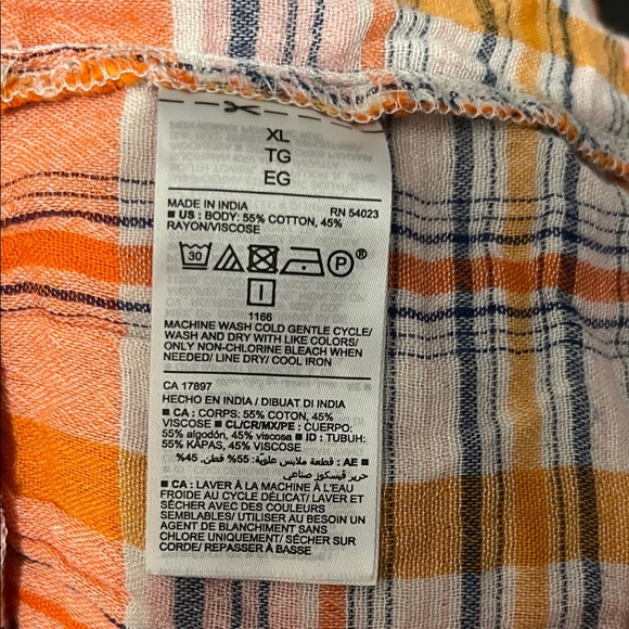 Old Navy Plaid Tie-Front Tiered Sleeveless Top - Picture 8 of 9